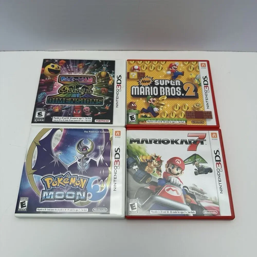 Nintendo New 3DS XL Purple Galaxy Edition - Charger, Stylus, Manual & 4 Games